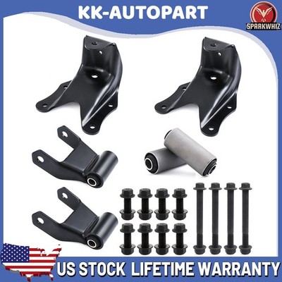 SPARKWHIZ Rear Leaf Spring Shackle Bracket Kit for Ford F150 F250 F350 Bronco