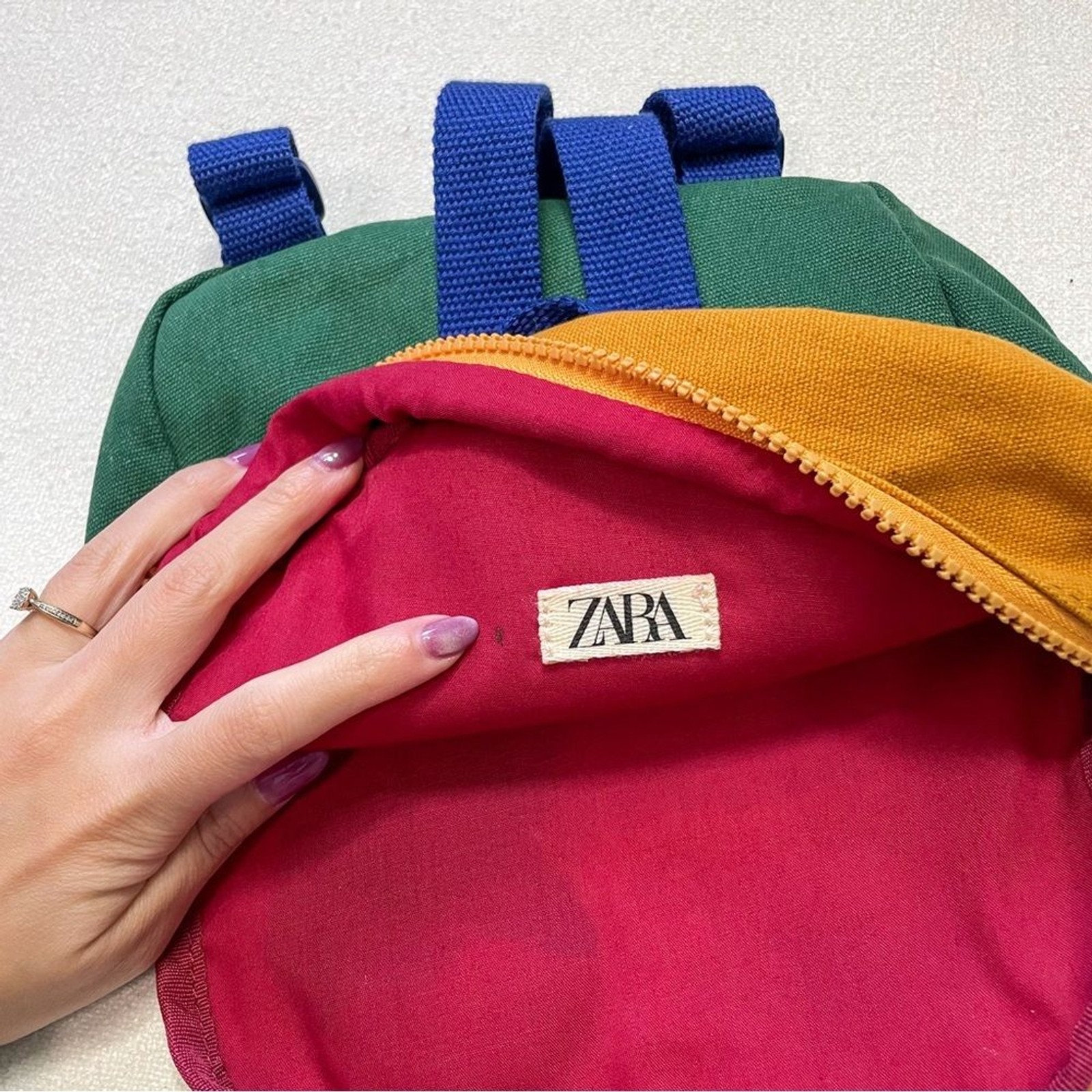 Zara Toddlers Multi Color Block Flap Backpack thumbnail 8