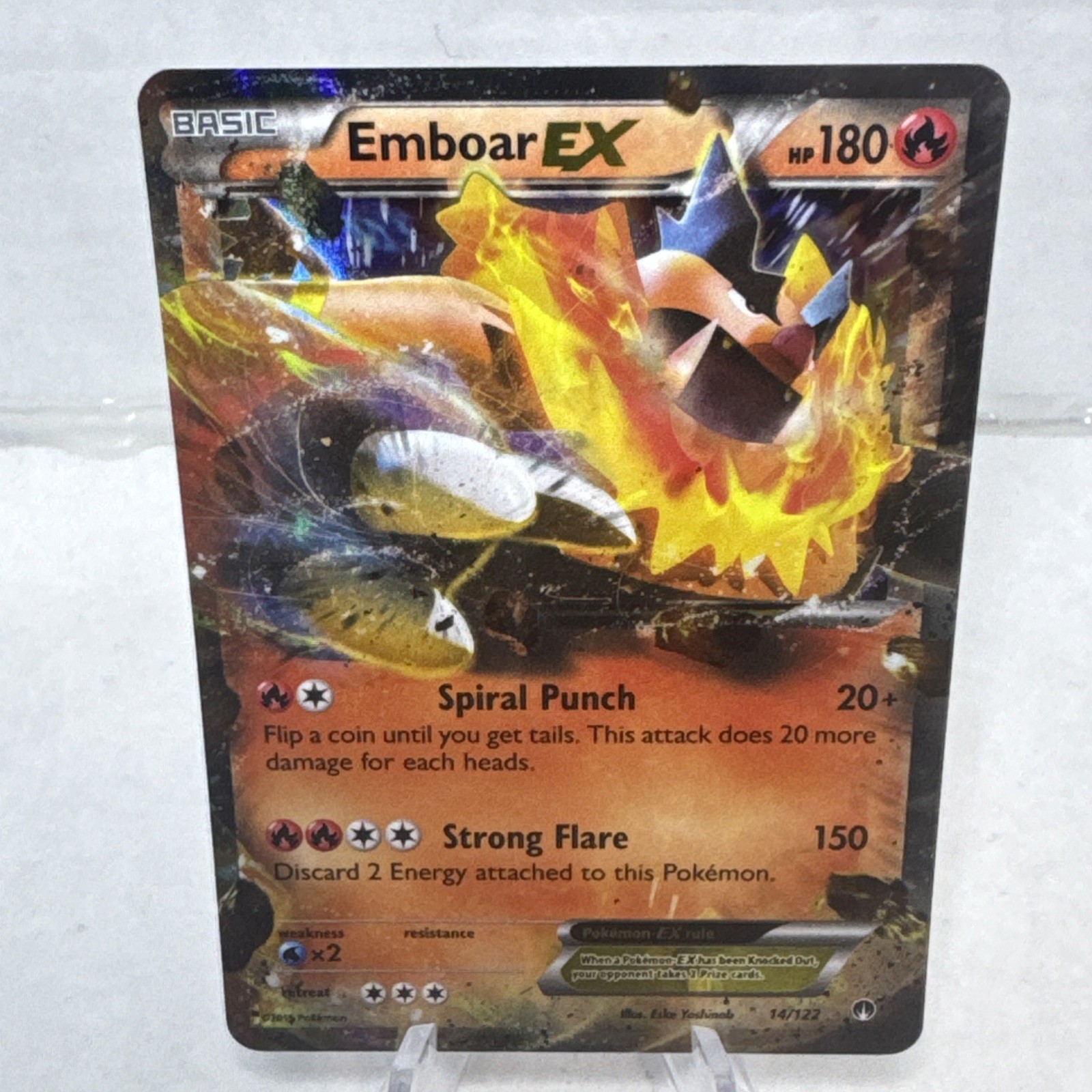 Pokémon TCG Emboar EX Breakpoint Holo Rare Card 14/122 NM