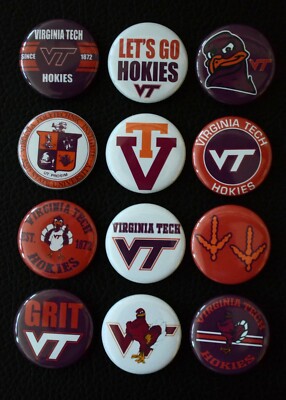 Virginia Tech Hokies - 1'' Pinback Buttons 