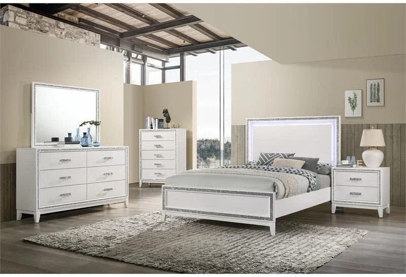 Mesita de noche Acme Furniture Haiden, acabado blanco Foto 2 de 4