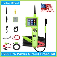 Topdiag P200 Pro Car Circuit Tester Power Probe Kit Relay Fuel Injector Tester