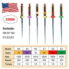 Endodontic Dental Endo Files X-Pro Gold Taper Rotary Niti Files 25mm 6pcs