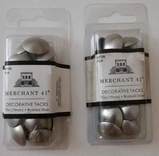 3/4" Upholstery Tacks Brushed Silver 2 Packages Total 40 Decorative Hobby Lobby