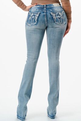 Grace in LA Bootcut Light Steer Head Jeans JBS679 - Low Waist Low Waist
