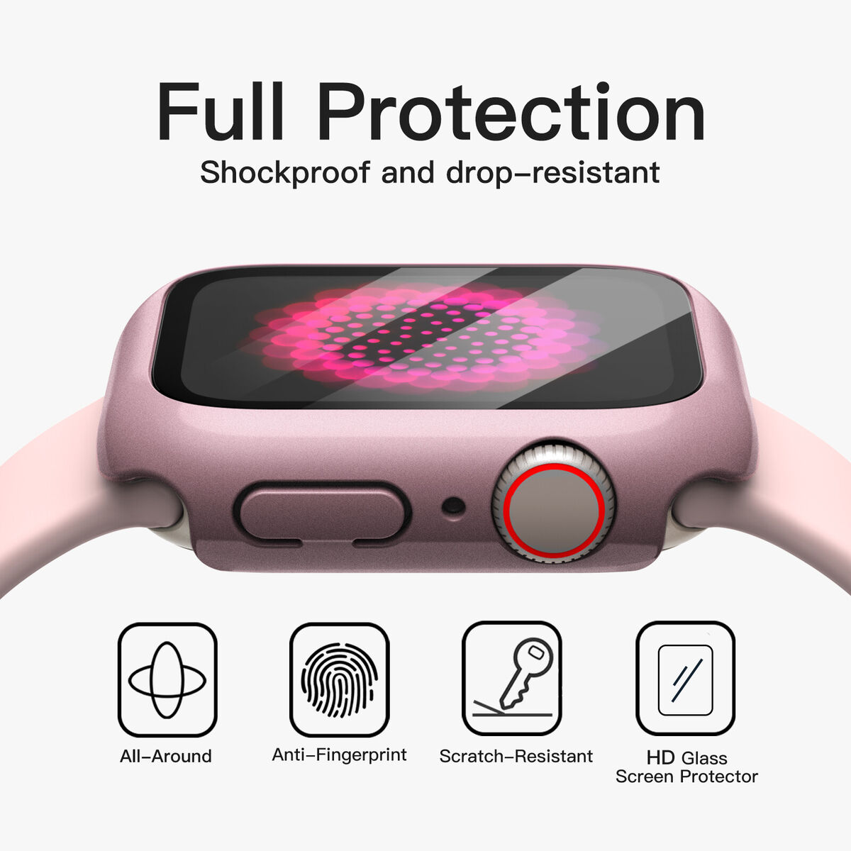 JETech Case with Screen Protector Compatible with Apple Watch Series 8 7  45mm