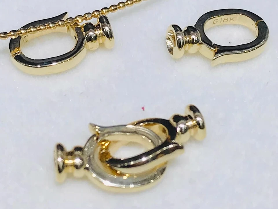 Fecho de ouro maciço 14K puro AU585 para pulseira colar joias descobertas faça você mesmo tamanho 3 - Imagem 3 de 4