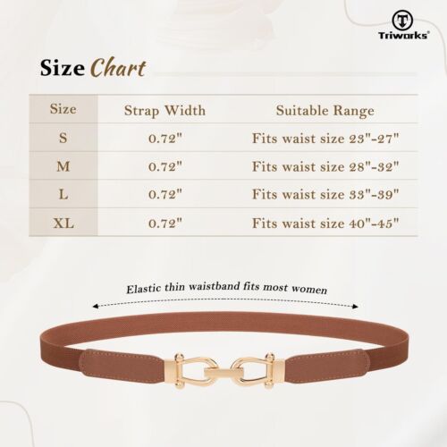 4 Pack Women's Elastic Skinny Belt Fashion Alloy Buckle Stretchy Thin Waist B... - Picture 6 of 8