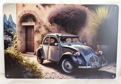 Plaque Métal Publicitaire Citroën 2CV - Vintage Tôlée 20x30cm - EN AVANT FRANCE 3 - Neuve