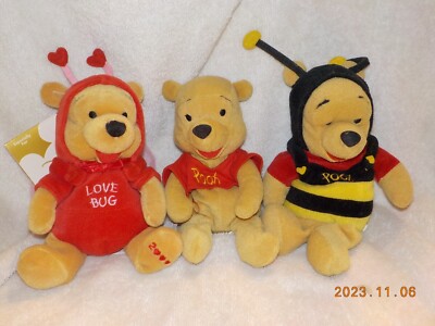 Lot of 3 Disney Pooh  beanies- Firefly,  Bumble bee, Standard Pooh