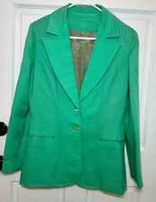 Vintage Modern Junior Jacket 9/10 Green Suit 2 Button Euc