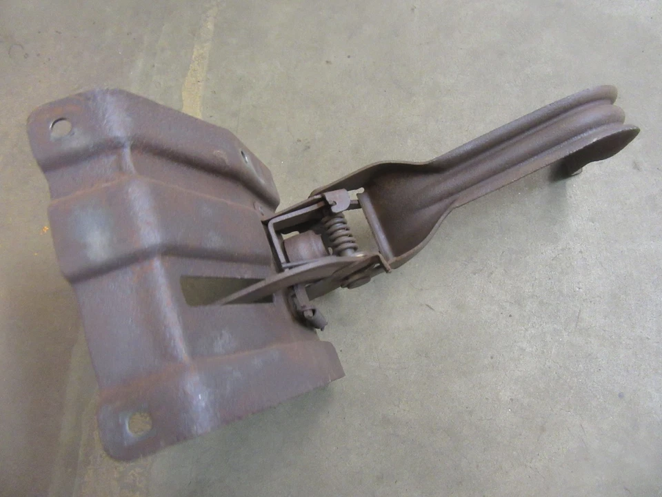 1963 Chevrolet Impala Belair front hood latch release lever mount bracket - Image 4 of 4