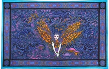 3D Fairy Tapestry by Dan Morris New Age Fantasy Pixie Faerie Garden Mushrooms