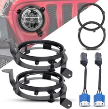 7" Headlight Mounting Brackets with Adapters for Jeep Wrengler JL 2018-2024