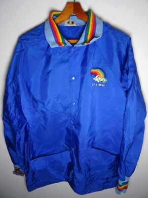 Vintage 90s TV 6 News Windbreaker Jacket XL Mens 80s ABC Fox Blue