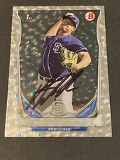 Auston Bousfield Signed 2014 Bowman Draft Silver Diamond Card Auto Padres COA