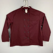 Chefwear Men’s Shirt Long Sleeve Buttons Chef Jacket Wine Sz 2XL New