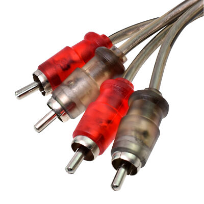 2 Audio RCA Interconnect Cable 3 FT foot Patch Male to Male OFC Spiral Braid 