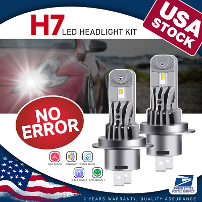 CANBUS Super Bright H7 LED Headlight Kit High Low Beam Bulbs 6000K White 120W