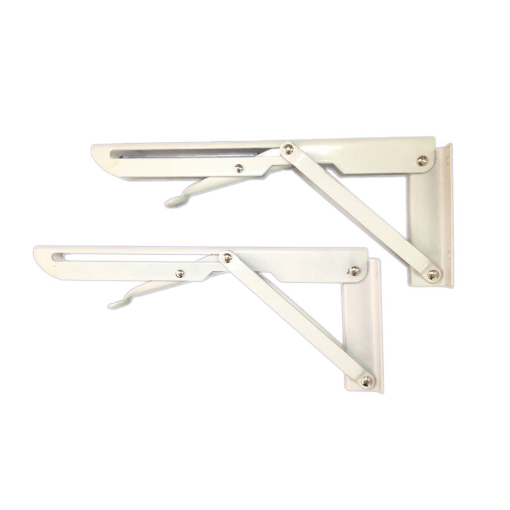 2 Pcs Foldable Shelf Brackets - Heavy Duty Wall Mount Support