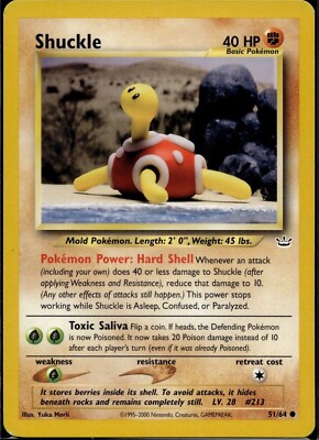Shuckle Vintage Pokemon Neo Revelation TCG Card 51/64