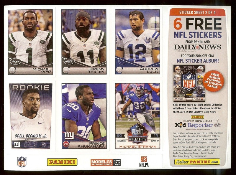MICHAEL STRAHAN - MICHAEL VICK - 2014 NY DAILY NEWS - Panini sticker #2 - MINT