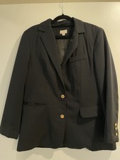 L.L.Bean Woman  s Classic Blazer Suit Jacket Size 12R Dark Blue