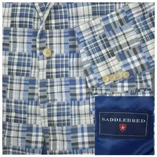 Mens Patchwork Madras Plaid Blazer 40R Ivy League Preppy Soft Shoulder Jacket