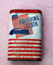 Vintage General Motors Corp GM Accessories Polishing Cloth Can with Cloth
