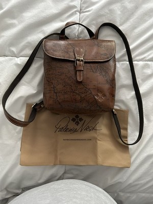 Patricia Nash Convertible Backpack Leather Satchel Map Print NWOT