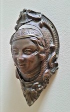Antique Ornate Brass Male Face Head with smoking cap Billiard Pocket