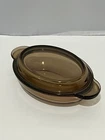 VTG Corning Vision V-14-B GRAB IT Amber Oval Casserole Dish-Pyrex Lid P-14-C GUC