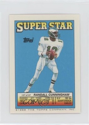 1988 Super Star Sticker Back Cards Jerry Rice Randall Cunningham ( 60) HOF a9e