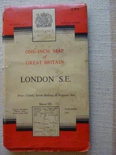 Cloth 0S MAP SE LONDON DARTFORD WROTHAM TONBRIDGE SEVENOAKS ROCHESTER 1959