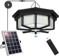Solar Shed Light Indoor Outdoor, Aqonsie 288LED Powered Black (1 Pack) 
