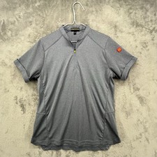Mcdonalds Employee Worker Uniform Shirt Womens Shirt M-R Grey Blue 1/4 Zip