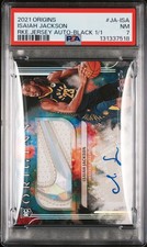 2021 ORIGINS ROOKIE JERSEY AUTO NIKE LOGO BLACK 1/1 ISAIAH JACKSON 1/1 PSA 7