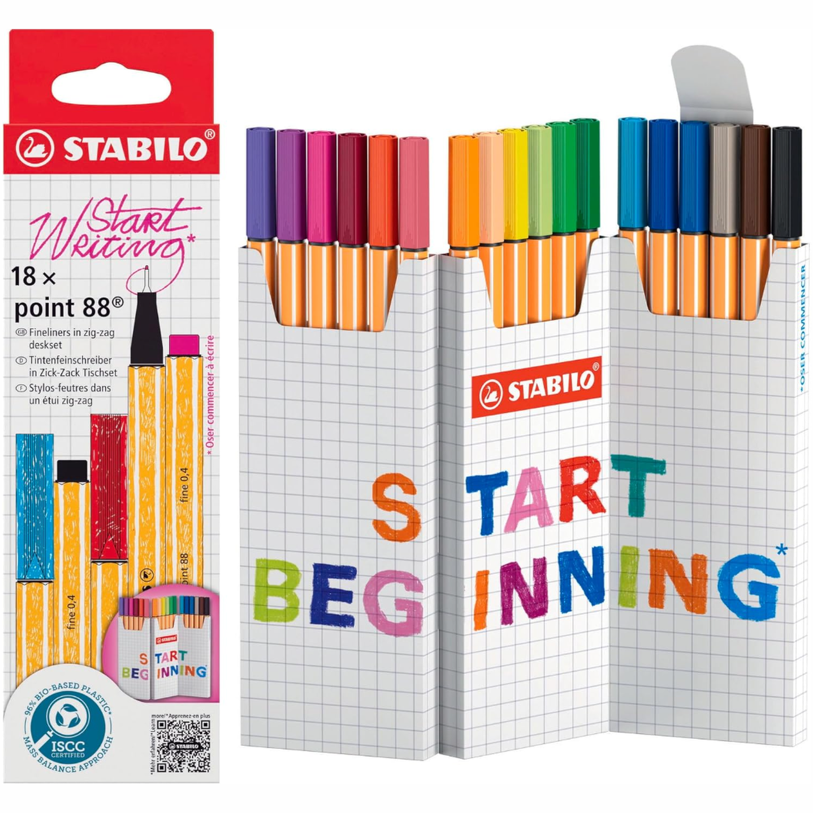 Fineliner - STABILO point 88 - Zigzag Deskset of 18 - Assorted Colours