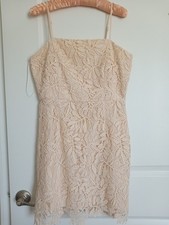 NSR Lace Dress Large Ivory Spaghetti Adjustable