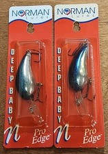 Lot Of 2. Norman Deep Baby N Sunshine Gel. 6-8ft. 1/4 oz. 2". Silver/Blue Back. 