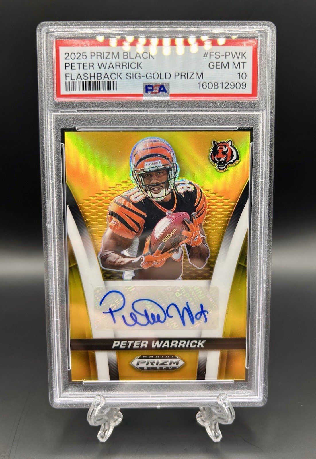 2025 Prizm Black Peter Warrick Gold Flashback Auto /10 PSA 10 Pop 1! Bengals! 🔥