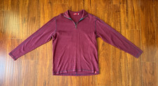 Agave American Made Mens Quarter Zip Burdgundy Sweater Size Medium