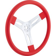 Speedway 15 Inch Red Cushioned Alum 3-spoke Steering Wheel 2.25 Dish