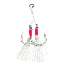 4 Pairs Double Assist Hooks Metal Jig Hook Big Game Saltwater Size 2/0-9/0