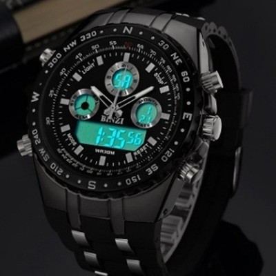 Men Digital Sport Watch Water Resistant Backlight Silicone Wristwatch
