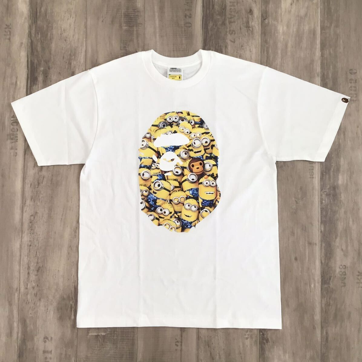 BAPE × Minions Milo APE HEAD T-shirt White A Bathing Ape Size M | eBay