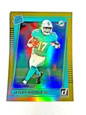 RATED ROOKIE CARD JAYLEN WADDLE Dolphins 2021 Donruss GOLD HOLO PRESS PROOF #263