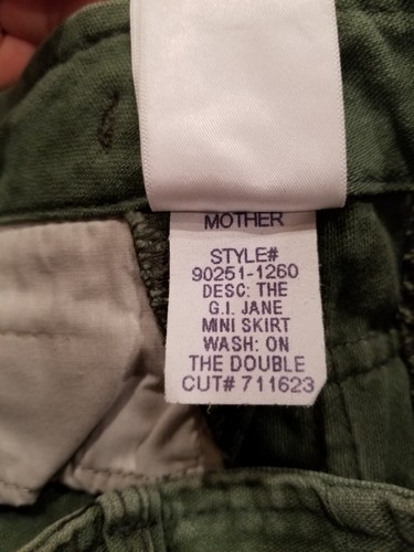 Neu mit Etikett Mutter The G.I. Jane ausgefranster Cargo On The Double grüner Minirock Größe 27 - Bild 9 von 9