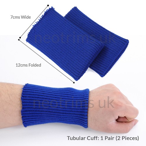 Knit Rib Cuff Stretch Ribbed Fabric Cuffing Trim Revamp Clothing Jacket 1 Pair - Picture 41 of 93
