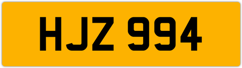 HJZ 994 H 3x3 DATELESS PRIVATE NUMBER PLATE HAN HANNAH HAZEL HARRY HARVE HOL HAZ